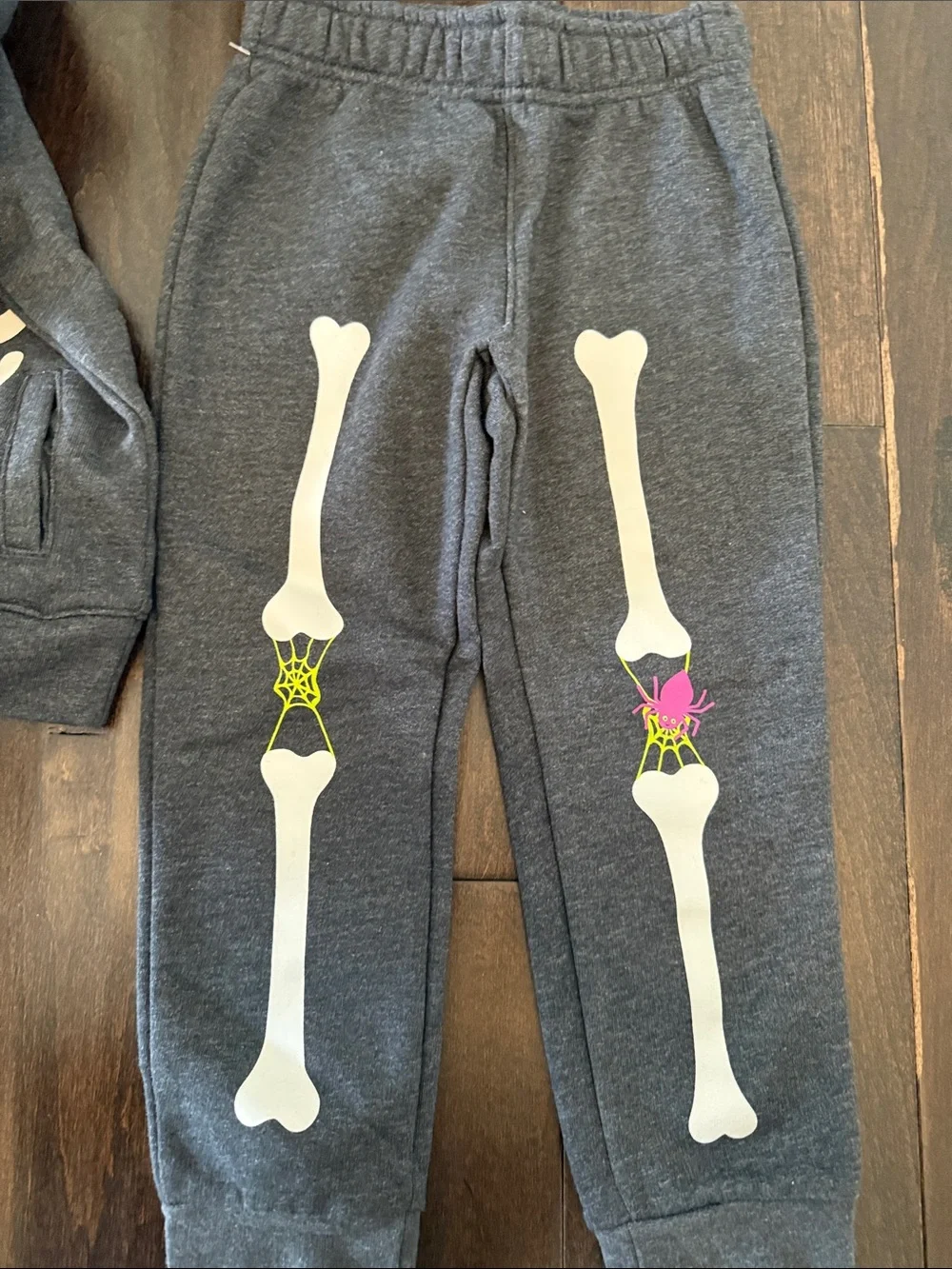 NWT Cat and Jack Kids Halloween Skeleton Hoodie & Jogger Set - Dark Gray